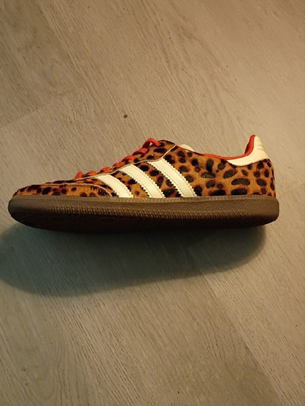 adidas Leopard-Print Gazelle with Orange Laces - Picture 3 of 6